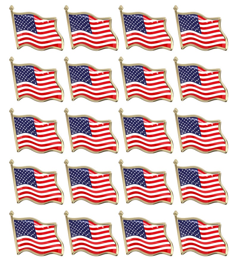 Bassion 20 PCS American Flag Lapel Pin Waving for Veterans Independence Memorial Day 4th of July Decor USA Flag Pins Accessaries - Image 1